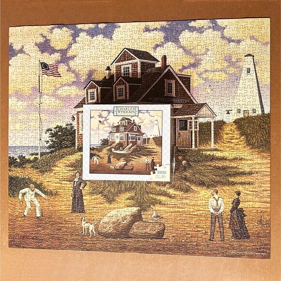 Charles Wysocki A Delightul Day on Sparkhawk Island 1000 Piece Puzzle - Complete - Picture 3 of 8